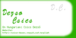 dezso csics business card